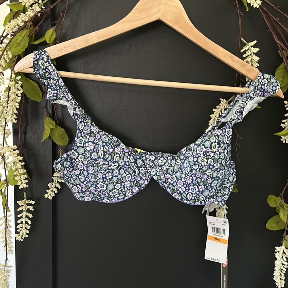 Summerful Floral Ruffle Padded Bikini Swim Tank. Size S
